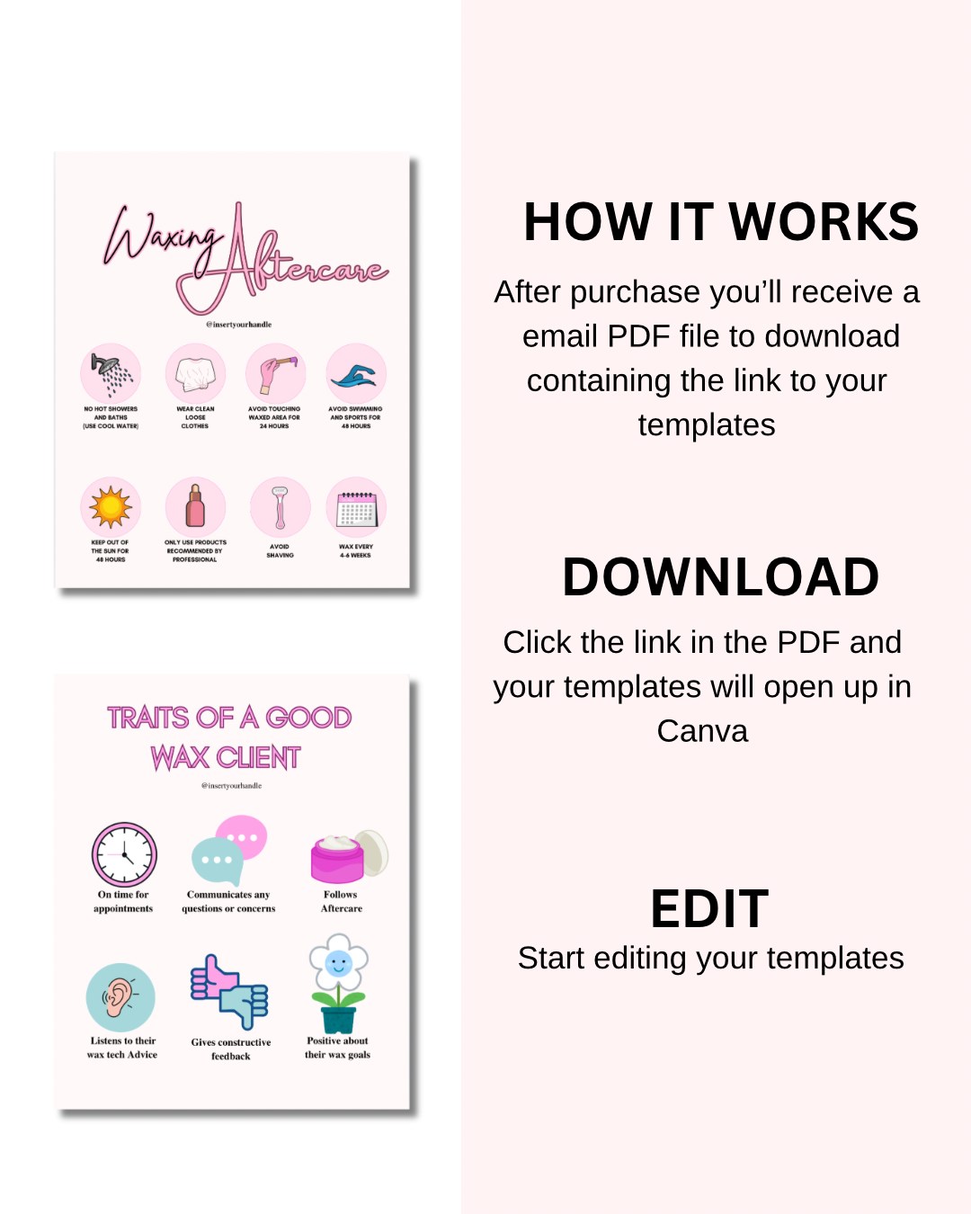 10 WAX TECH EDITABLE TEMPLATES + 5 Quotes