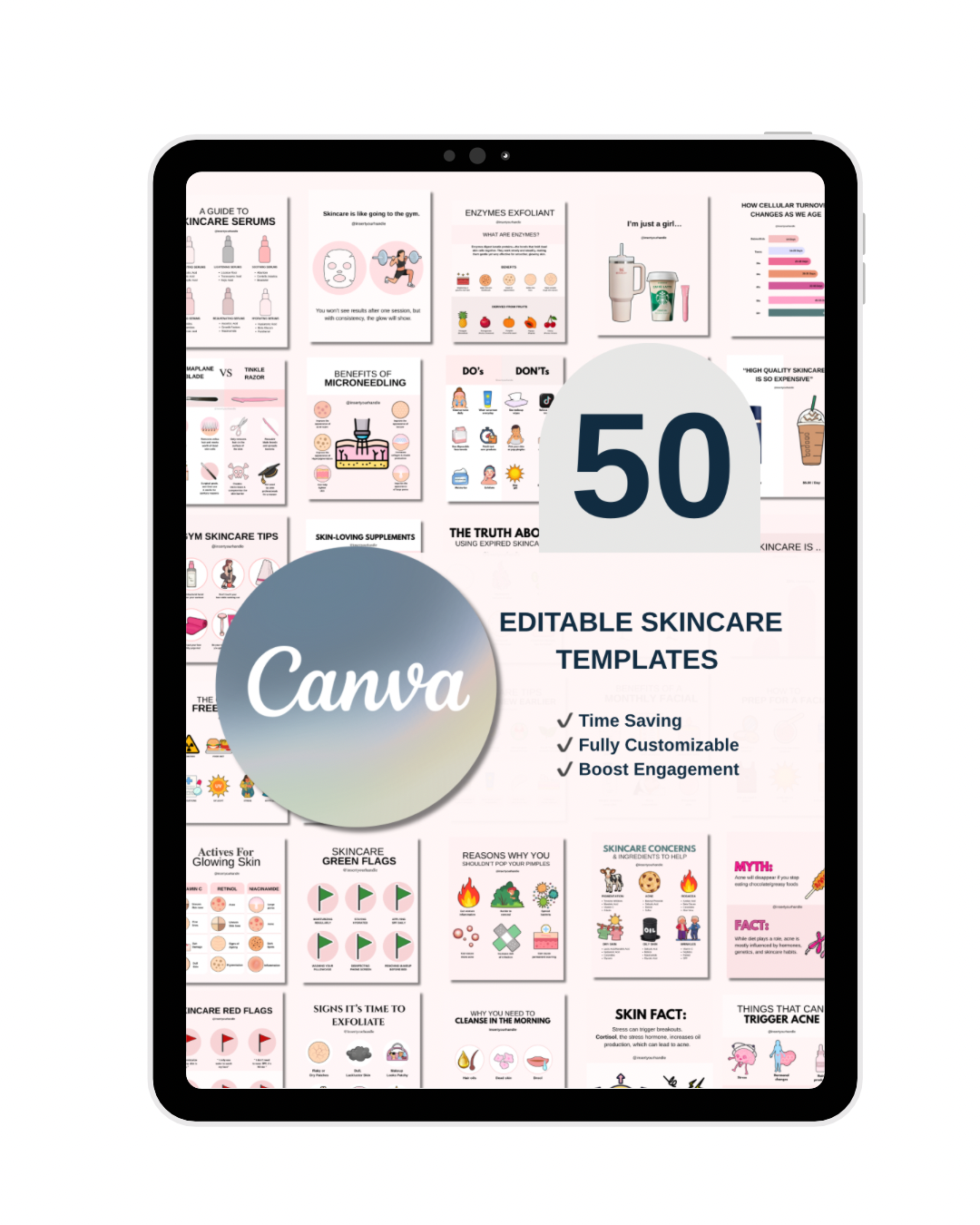 50 EDITABLE SKINCARE TEMPLATES