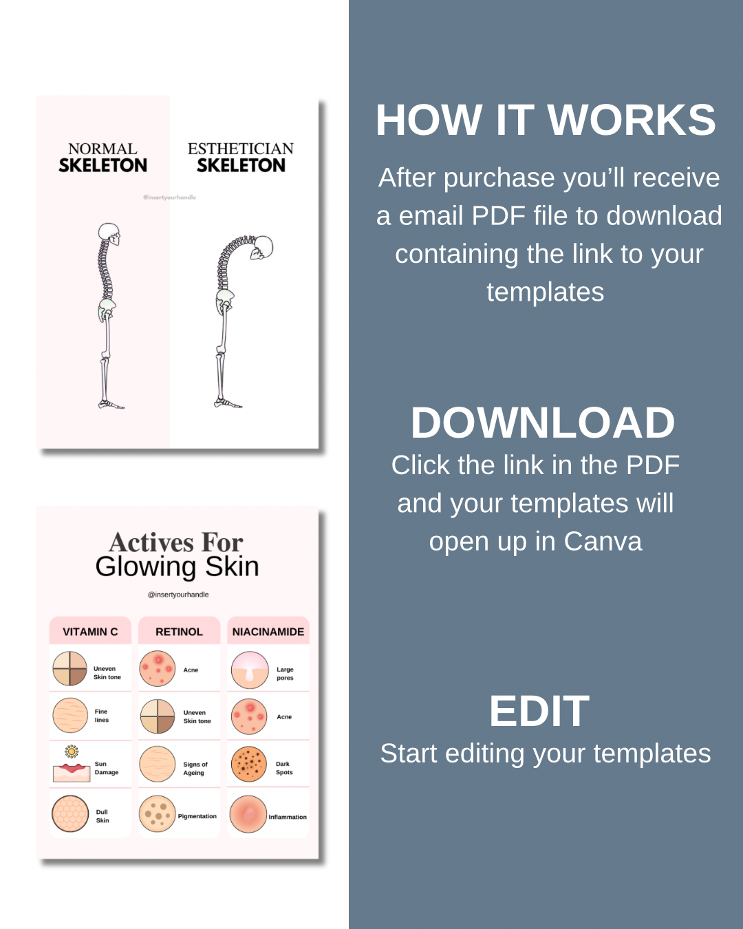 50 EDITABLE SKINCARE TEMPLATES