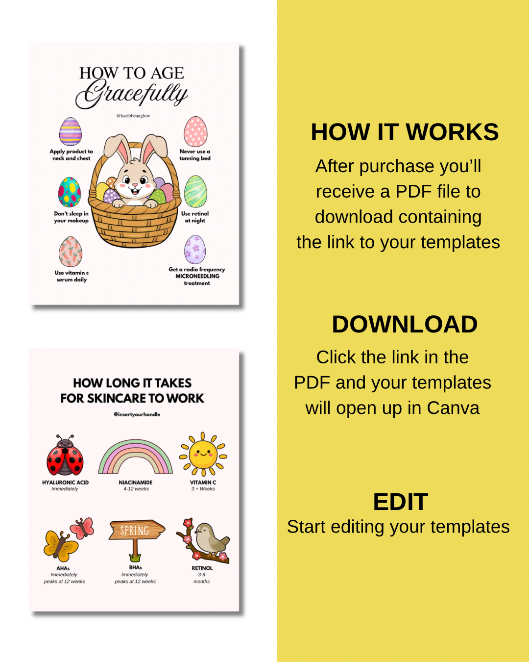 30 EDITABLE SPRING SKINCARE TEMPLATES