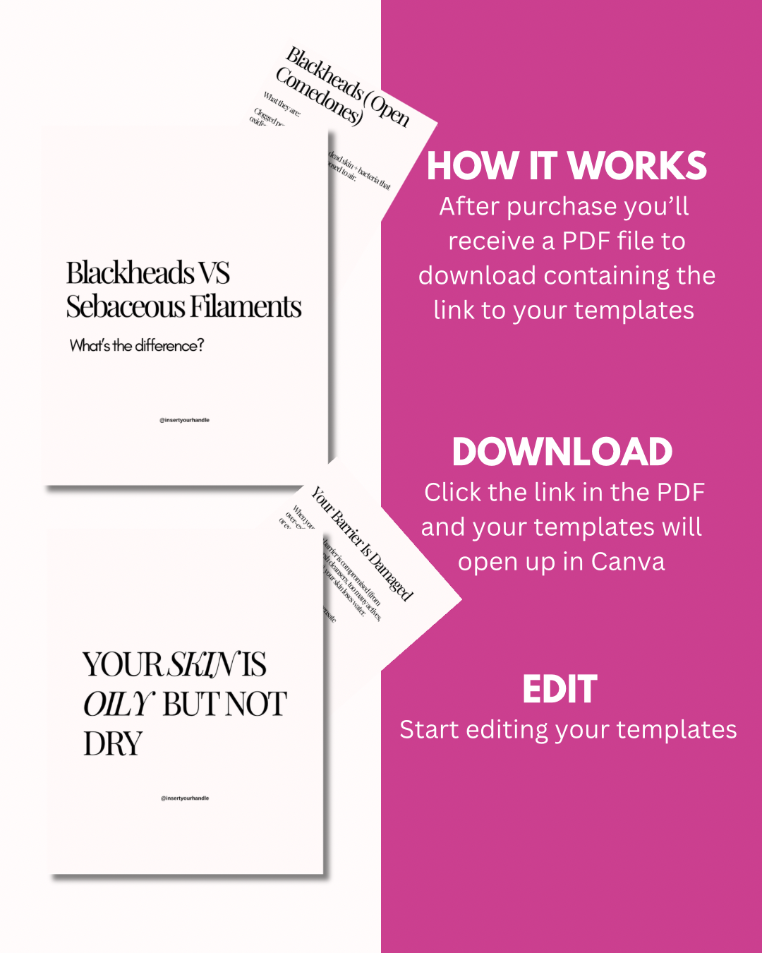 10 EDITABLE SKINCARE EDUCATIONAL CAROUSEL POSTS