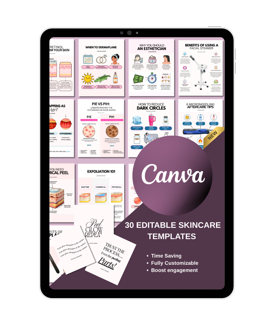 30 EDITABLE SKINCARE TEMPLATES