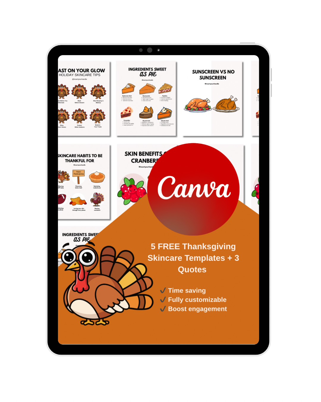 5 FREE THANKSGIVING SKINCARE TEMPLATES + 5 QUOTES