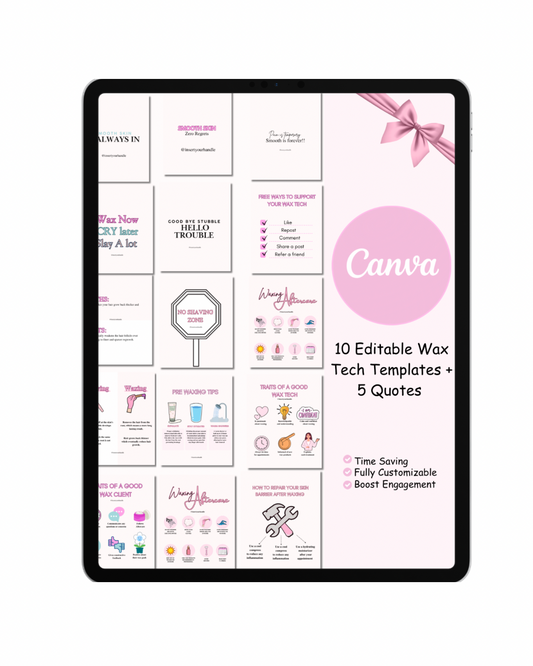 10 WAX TECH EDITABLE TEMPLATES + 5 Quotes