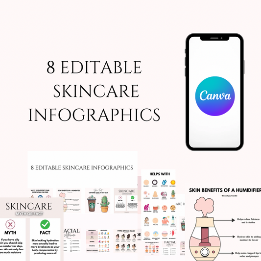 8 EDITABLE SKINCARE INFOGRAPHICS