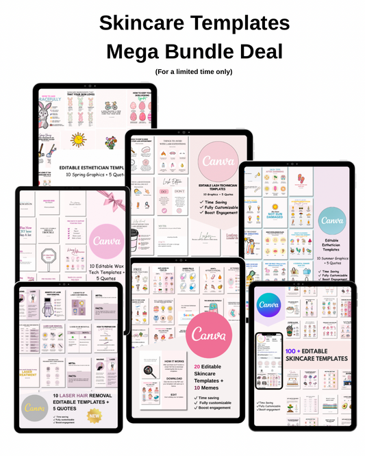 SKINCARE TEMPLATES MEGA BUNDLE DEAL