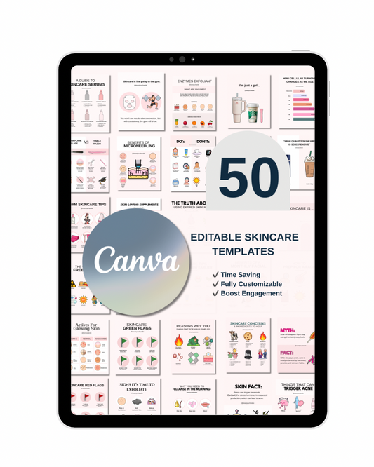 50 EDITABLE SKINCARE TEMPLATES