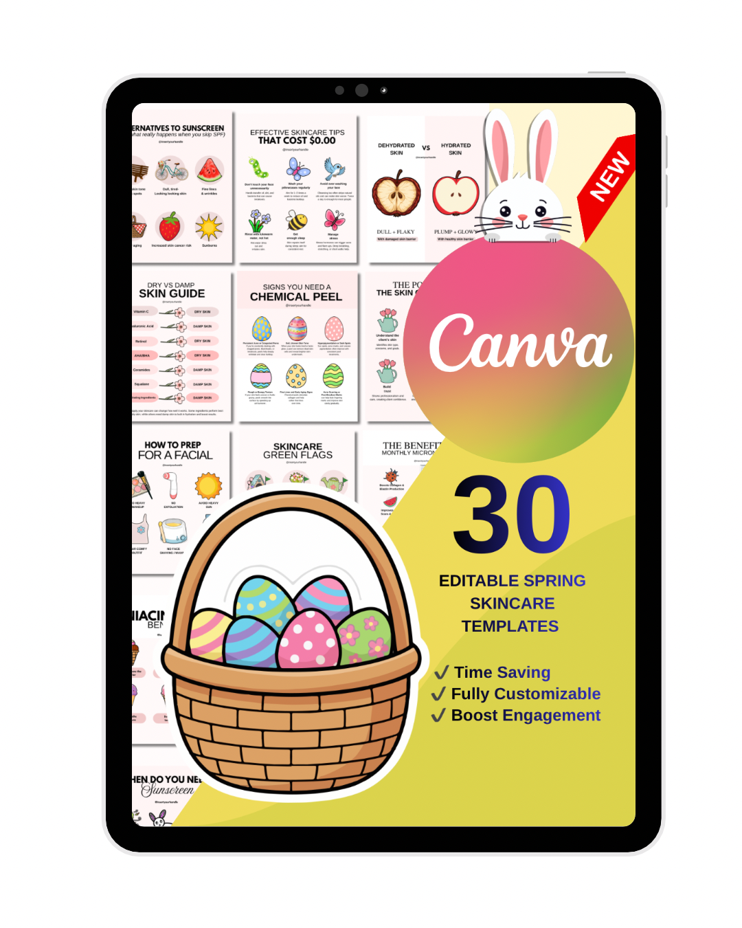 30 EDITABLE SPRING SKINCARE TEMPLATES